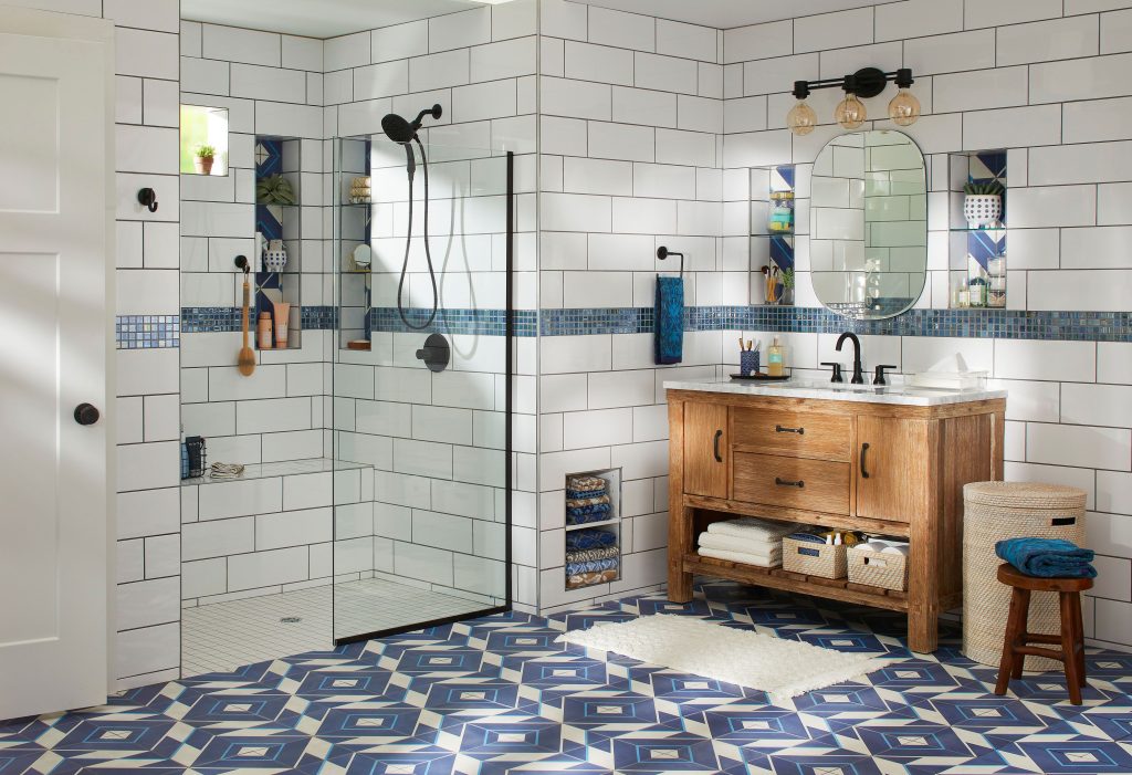 Large bathroom subway tile