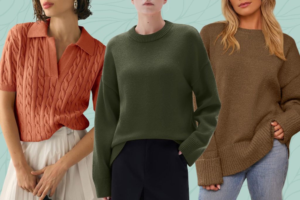 Imily Bela Cable Short Sleeve Sweater, SUUKSESS Cashmere Oversized Pullover Sweater and LILLUSORY Oversized Sweater
