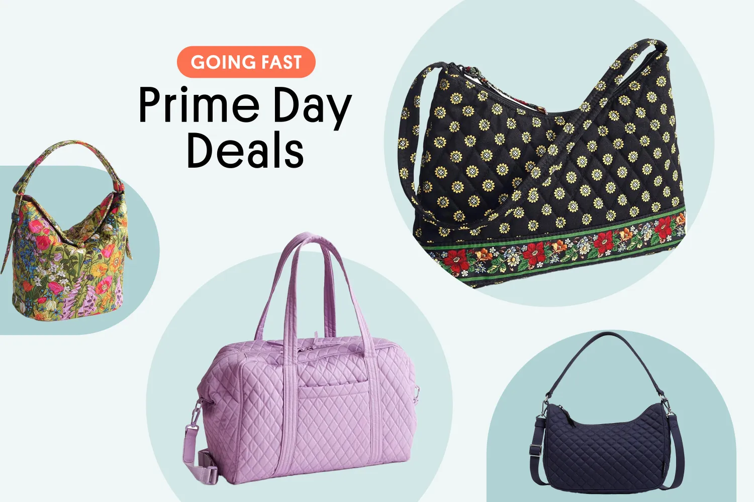 Vera Bradley Premium Cotton Post Shoulder Bag, Vera Bradley Premium Cotton Miramar Weekender, Cotton Frannie Crescent Crossbody Purse, Premium Cotton Astoria Shoulder Bag